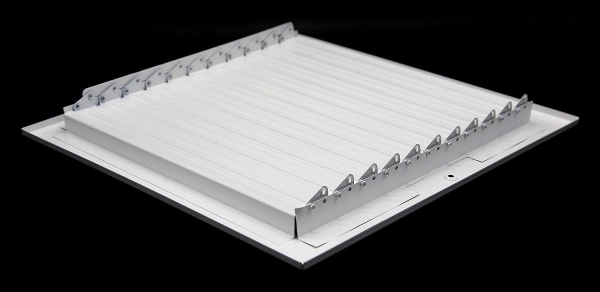 10" X 10" 3 - Way Air Supply Grille – Steel HVAC Vent Cover with Damper, Wall/Ceiling Register, White - HVAC PremiumG10103WY FBA