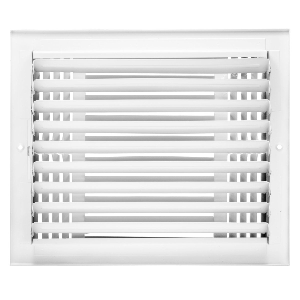 12" X 10" 3 - Way Air Supply Grille – Steel HVAC Vent Cover with Damper, Wall/Ceiling Register, White - HVAC PremiumG1210W3 HP