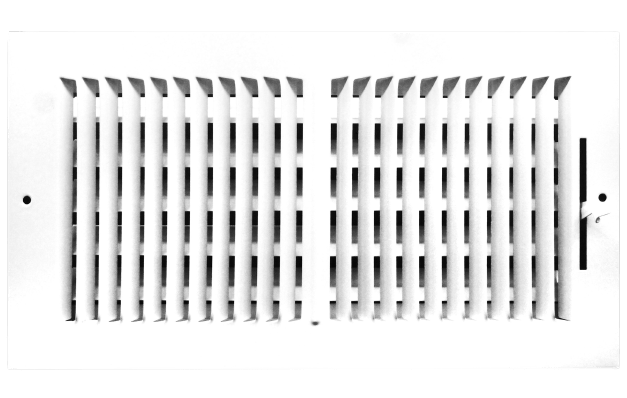 12" X 6" 2 - Way Air Supply Grille – Steel HVAC Vent Cover with Damper, Wall/Ceiling Register, White - HVAC PremiumG1262