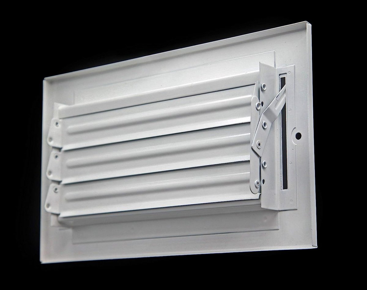 14" X 6" 1 - Way Air Supply Grille – Steel HVAC Vent Cover with Damper, Wall/Ceiling Register, White - HVAC PremiumG1461W1 HP