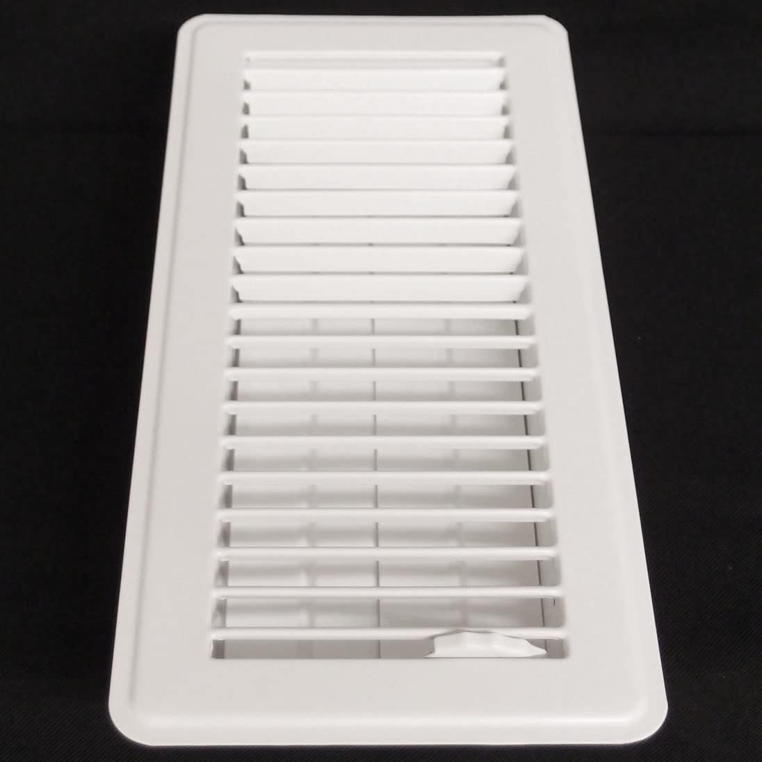 2" X 10" Floor Register with Louvered Design - Heavy Duty Rigid Floor Air Supply with Damper & Lever - White - HVAC PremiumCSFR210W