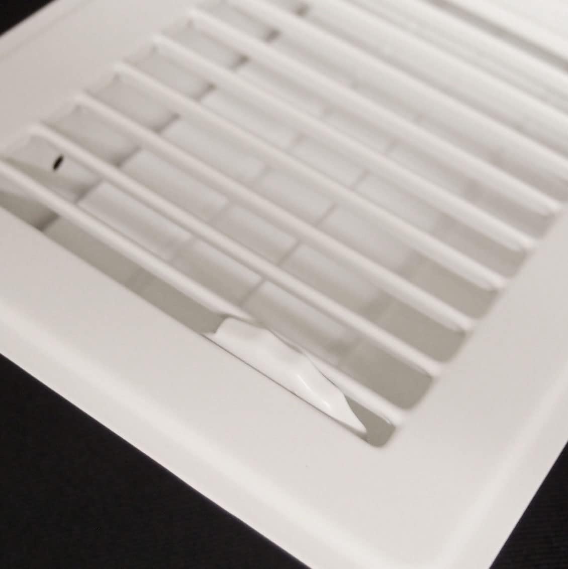 2" X 14" Floor Register with Louvered Design - Fixed Blades Return Supply Air Grill - with Damper & Lever - White - HVAC PremiumFR214 White HP