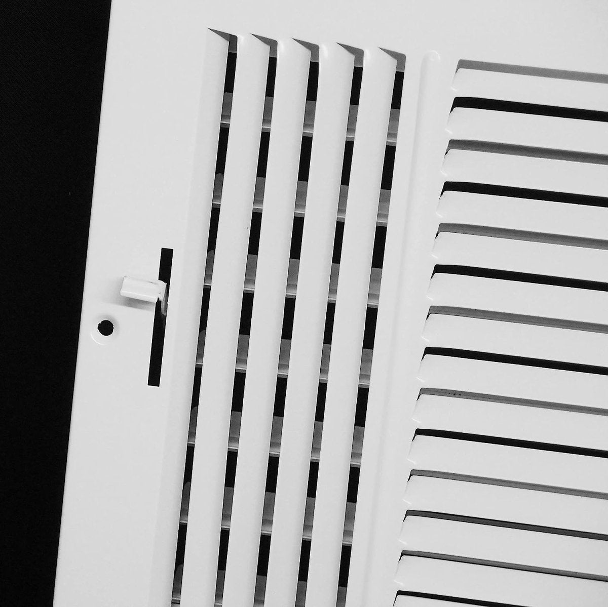20" X 8" 3 - Way Air Supply Grille – Steel HVAC Vent Cover with Damper, Wall/Ceiling Register, White - HVAC PremiumG208W3 HP