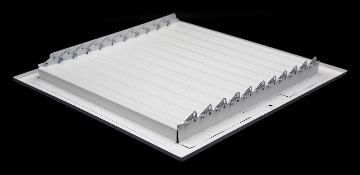 6" X 6" 3 - Way Air Supply Grille – Steel HVAC Vent Cover with Damper, Wall/Ceiling Register, White - HVAC PremiumG663WYFBA