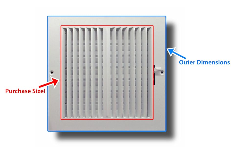 10&quot; X 20&quot; Steel Return Air Filter Grille for 1&quot; Filter - Fixed Hinged - [Outer Dimensions: 12 5/8&quot; X 22 5/8&quot;]