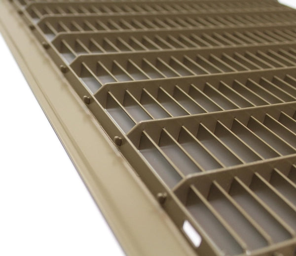 TruAire 8" X 30" Heavy Duty Floor Return Air Grille – Steel, Brown Powder Coat, Free Flow