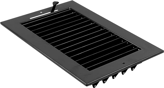 8" X 4" Adjustable AIR Supply Diffuser - HVAC Vent Cover Sidewall or Ceiling - Grille Register - High Airflow - Black - HVAC PremiumSV84 Black HP