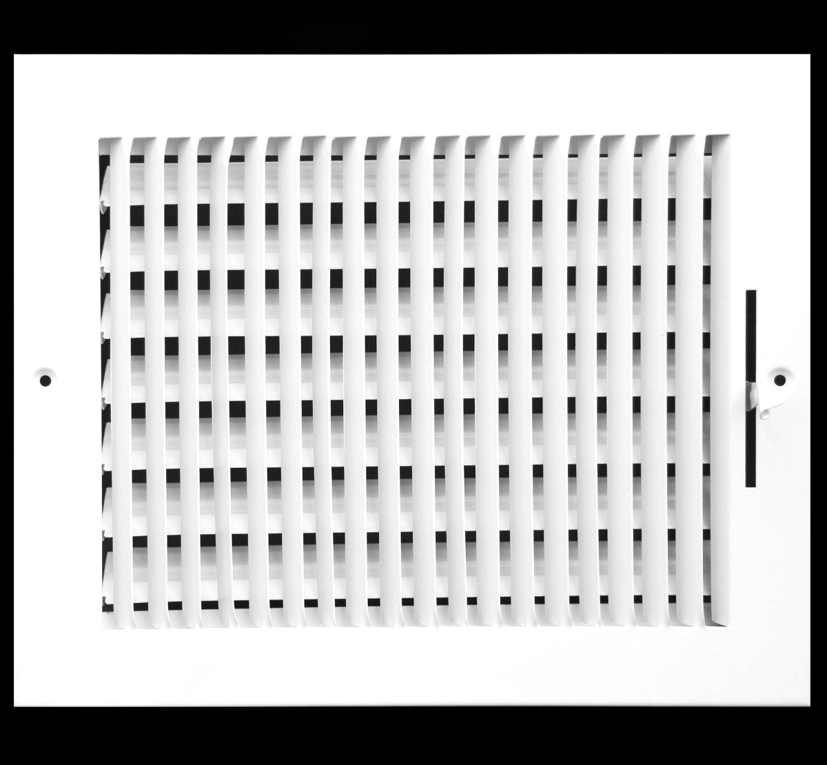 10" X 4" 1 - Way Air Supply Grille – Steel HVAC Vent Cover with Damper, Wall/Ceiling Register, White - HVAC PremiumG104W1 HP