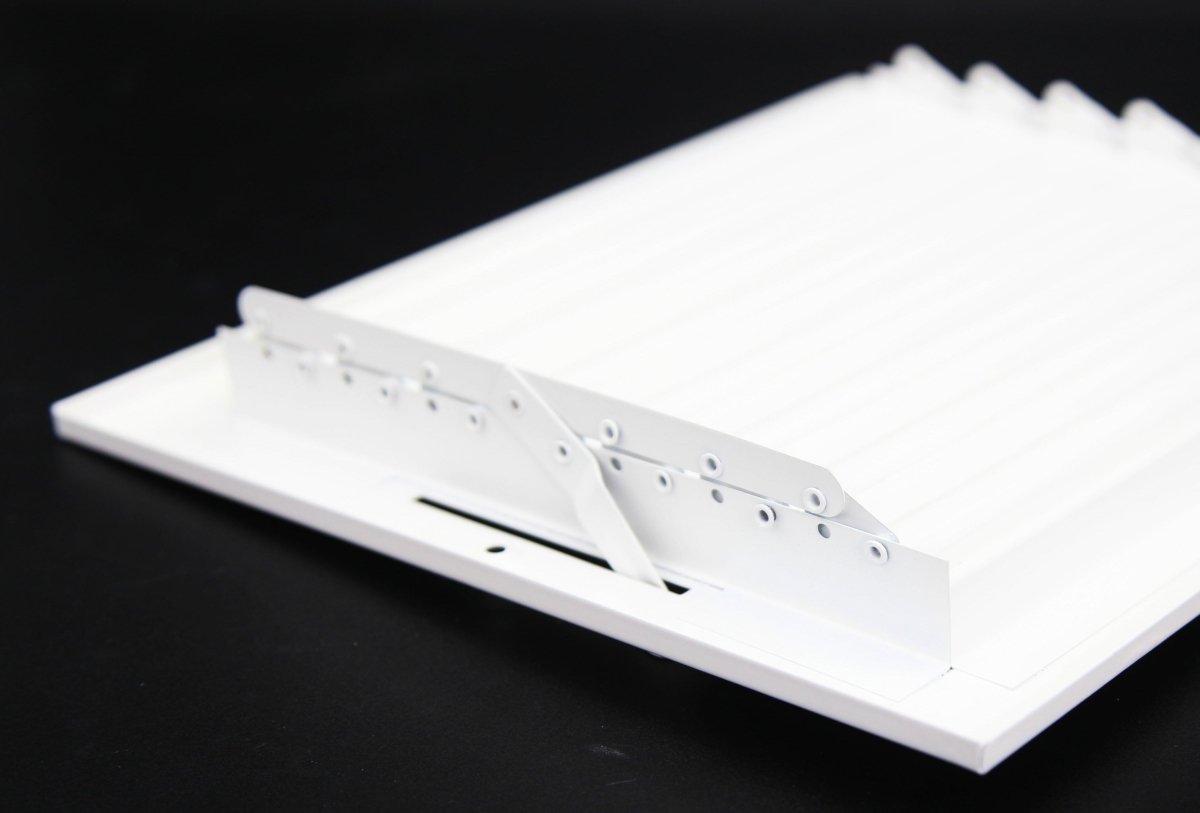 10" X 4" 1 - Way Air Supply Grille – Steel HVAC Vent Cover with Damper, Wall/Ceiling Register, White - HVAC PremiumG104W1 HP