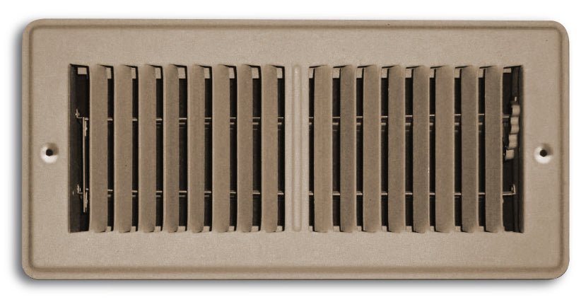 10" X 4" Mobile Home RV Floor Register Vent Grille with Back Dampers - Fixed Blades - 2 way Deflection - Brown - HVAC PremiumFR M 410 Brown
