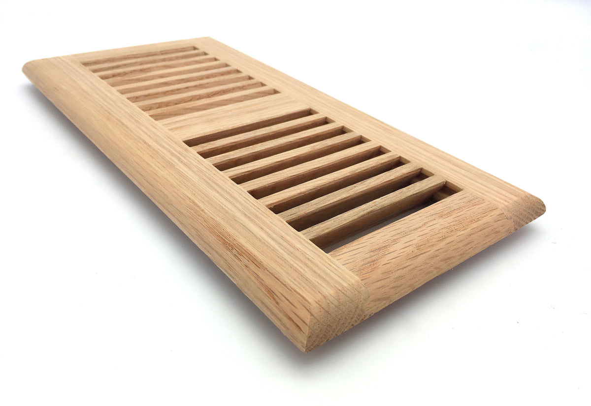 12&quot; x 2&quot; Decorative Wood Supply Air Vent HVAC Duct Cover Grille - Polished Finish Red Oak Wood - 2-Way Air Direction - [Outer Dimensions: 14w X 4&quot;h]