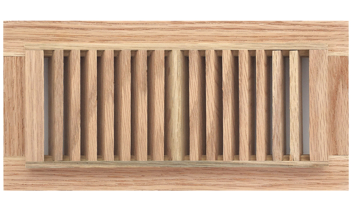 14&quot; x 2&quot; Decorative Wood Supply Air Vent HVAC Duct Cover Grille - Polished Finish Red Oak Wood - 2-Way Air Direction - [Outer Dimensions: 16w X 4&quot;h]