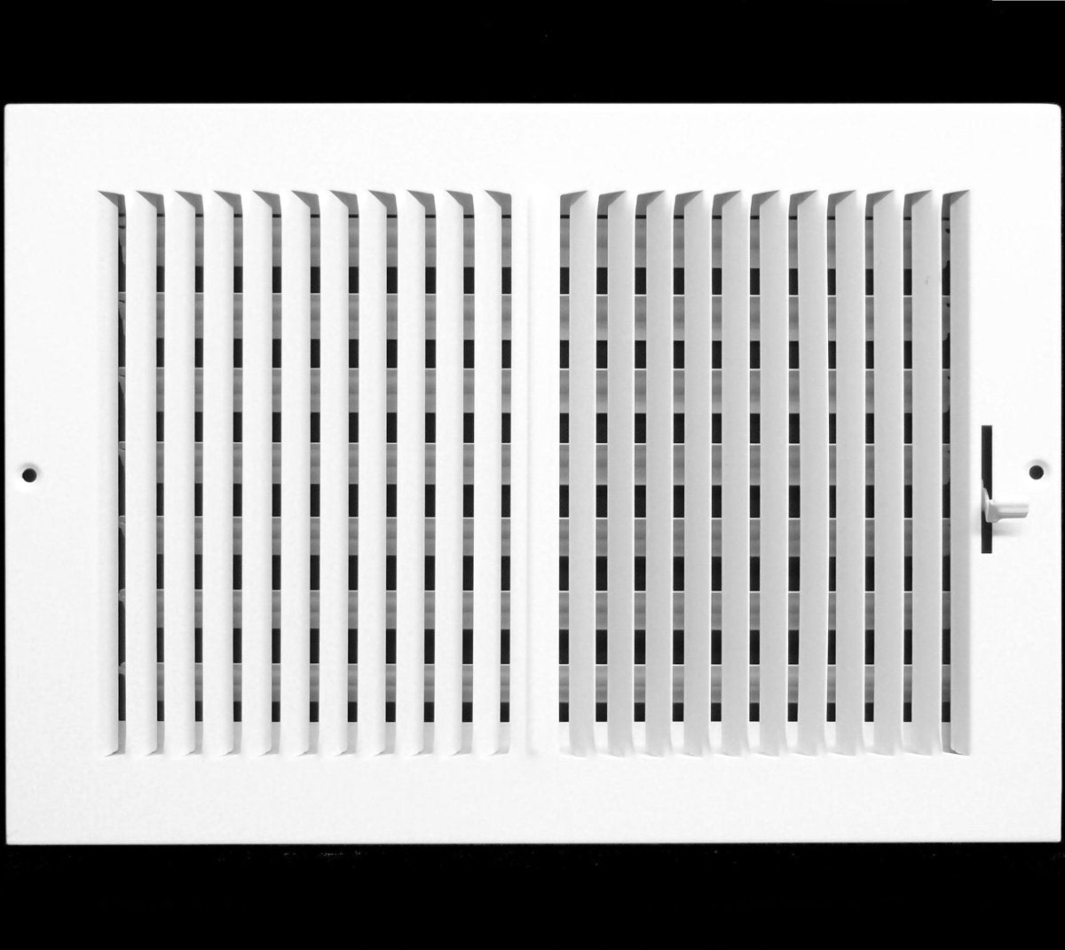 14" X 10" 2 - Way Air Supply Grille – Steel HVAC Vent Cover with Damper, Wall/Ceiling Register, White - HVAC PremiumG1410W2V HP