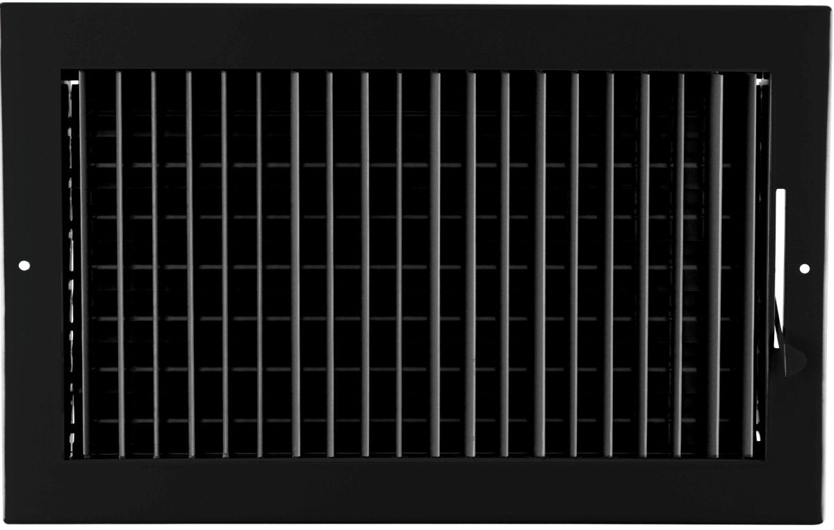 14" X 8" ADJUSTABLE AIR SUPPLY DIFFUSER - HVAC Vent Duct Cover Sidewall or Ceiling - HVAC PremiumSV148 Black - 1