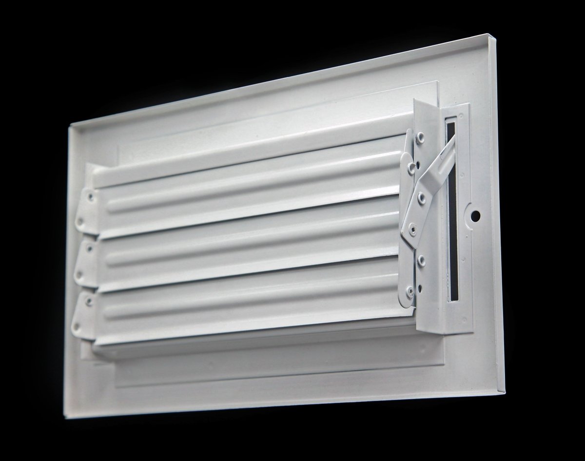 16" X 4" 2 - Way Air Supply Grille – Steel HVAC Vent Cover with Damper, Wall/Ceiling Register, White - HVAC PremiumG164W2V HP