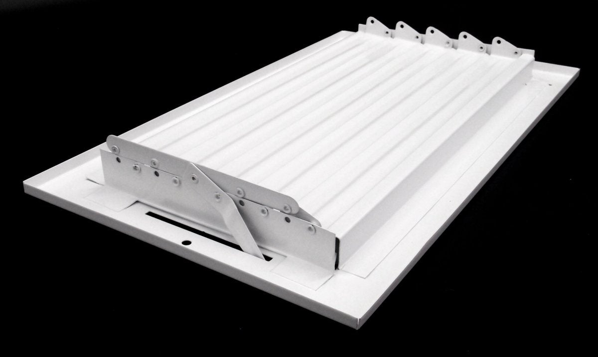 18" X 10" 3 - Way Air Supply Grille – Steel HVAC Vent Cover with Damper, Wall/Ceiling Register, White - HVAC PremiumG1810W3 HP