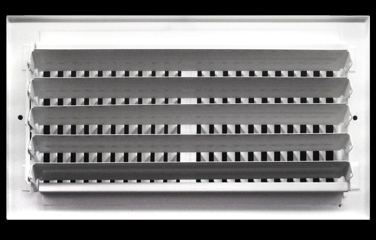18" X 10" 3 - Way Air Supply Grille – Steel HVAC Vent Cover with Damper, Wall/Ceiling Register, White - HVAC PremiumG1810W3 HP