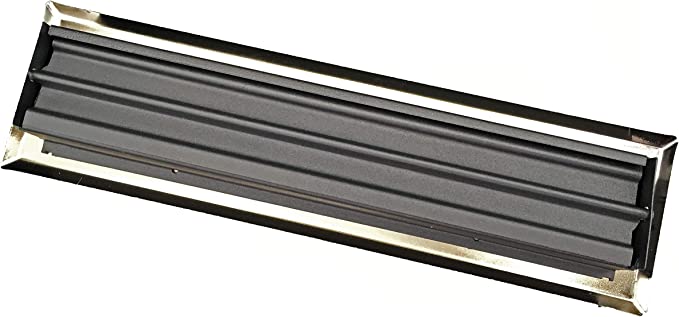 2" X 12" Modern Floor Register Grille with Dampers - Contempo Slotted Grate - HVAC Vent Duct Cover - Antique Brass - HVAC PremiumCSF 2x12 AB