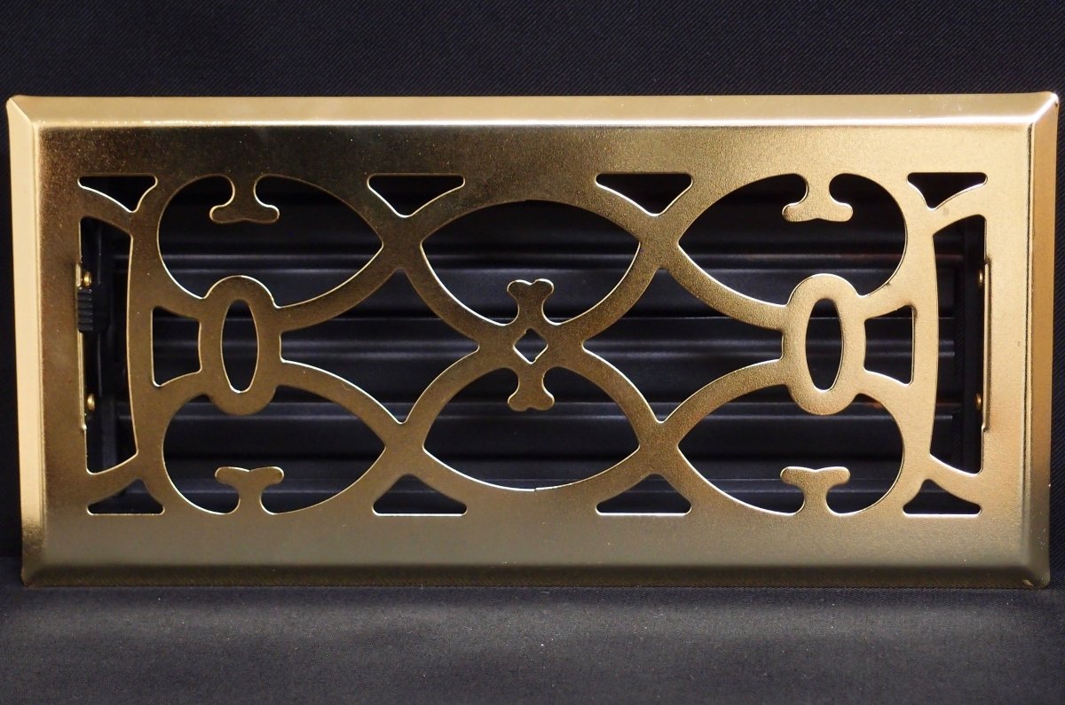 2" X 12" Nickel Victorian Floor Register Grille - Modern Contemporary Decorative Grate - HVAC Vent Duct Cover - Brush Nickel - HVAC PremiumVF212 Brush Nickel HP