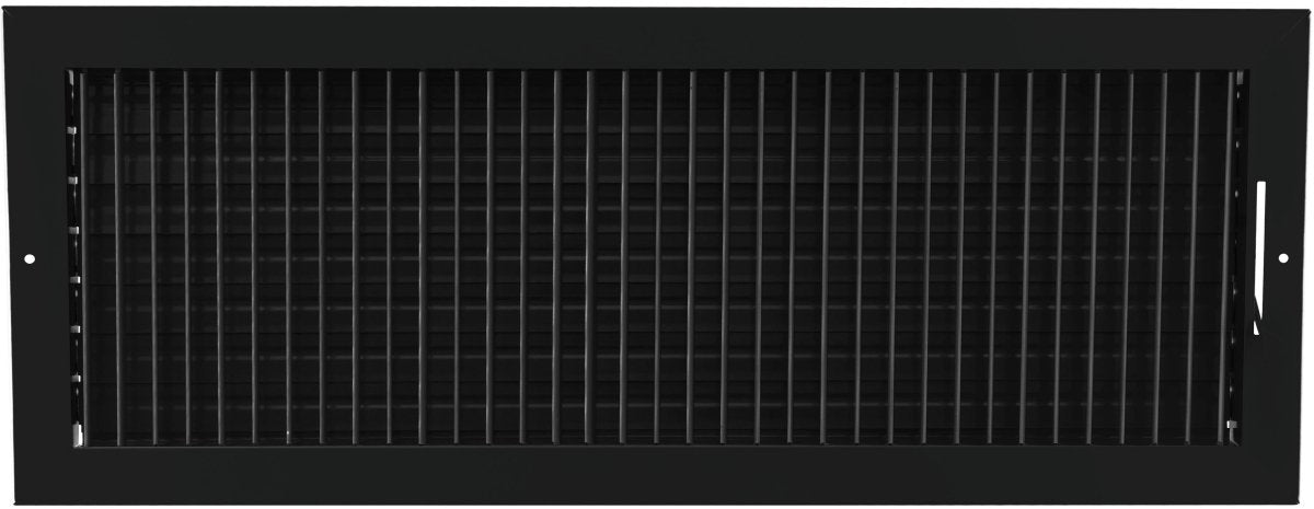 24" X 8" ADJUSTABLE AIR SUPPLY DIFFUSER - HVAC Vent Duct Cover Sidewall or Ceiling - HVAC PremiumSV248 Black