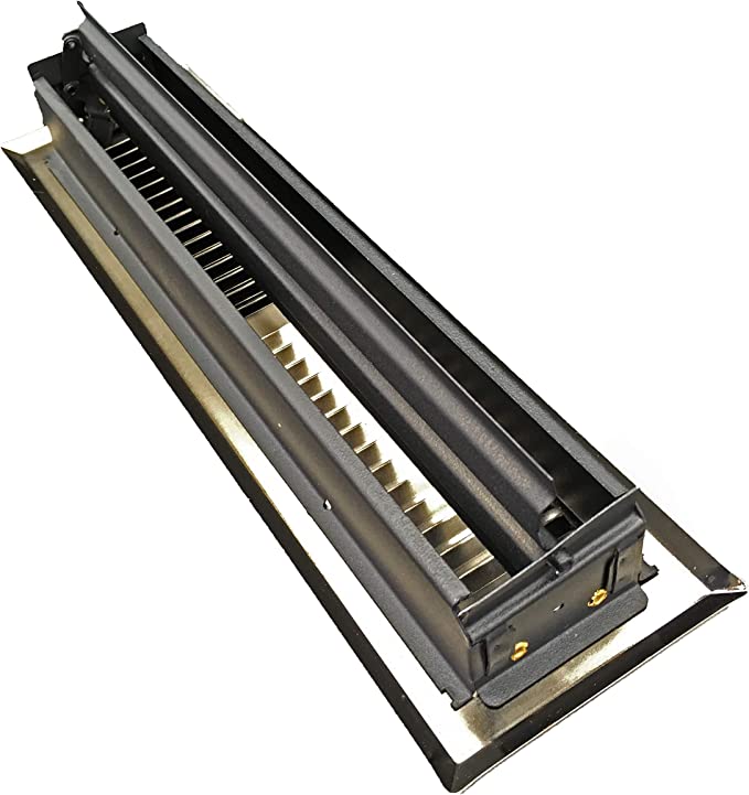 4" X 10" Victorian Floor Register Grille with Dampers - Contempo Decorative Grate - HVAC Vent Duct Cover - Satin Nickel - HVAC PremiumCSF 4x10 SN