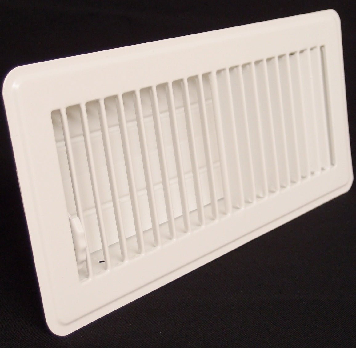 4" X 12" Floor Register with Louvered Design - Heavy Duty Rigid Floor Air Supply with Damper & Lever - White - HVAC PremiumCSFR412W - HP