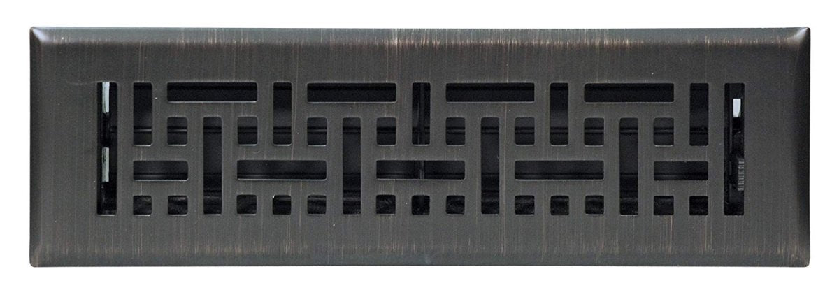 4" X 12" Modern Victorian Floor Register Grille With Dampers - Decorative Grate - HVAC Vent Duct Cover - Matte Black - HVAC PremiumVF - WB 4x12 MB