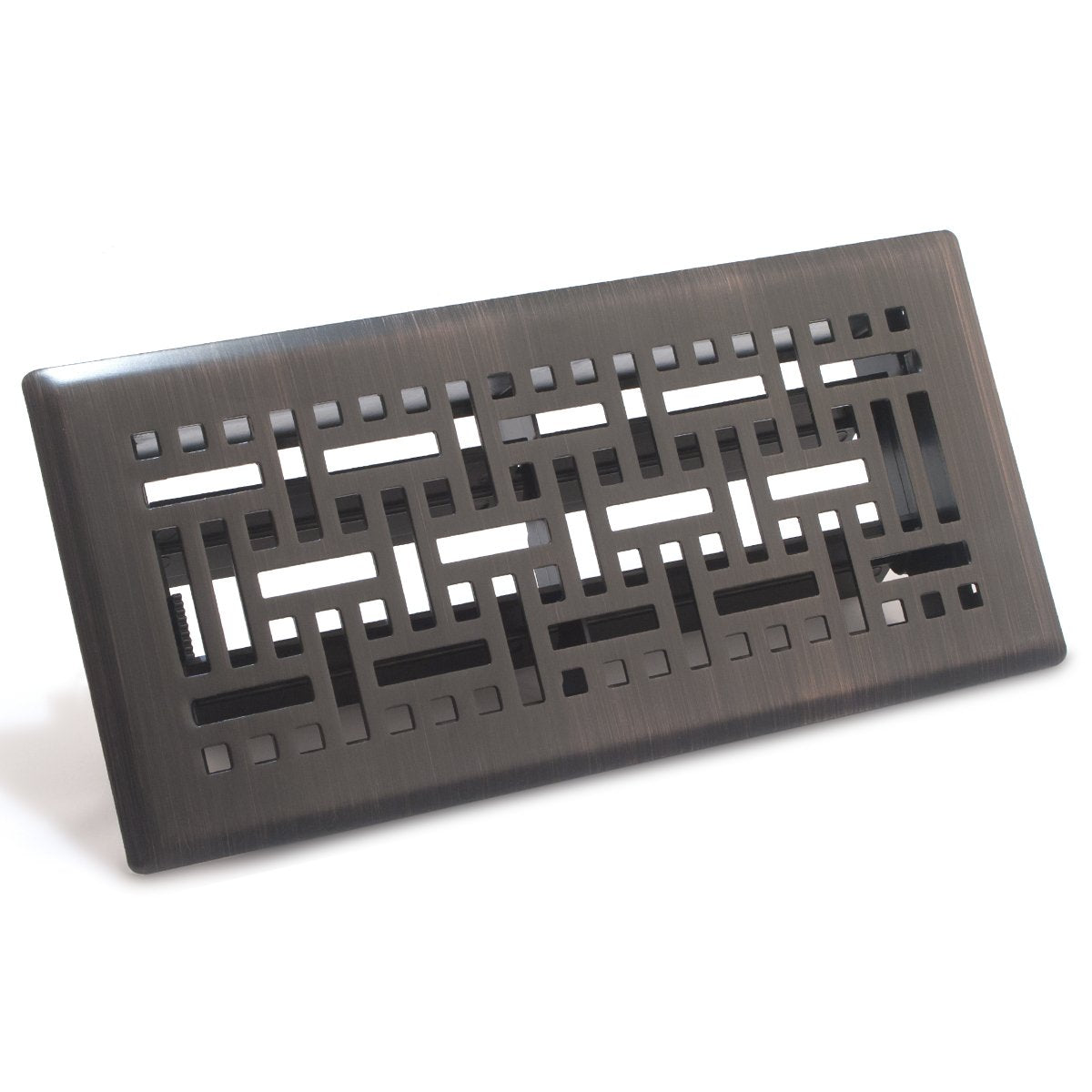 4" X 12" Modern Victorian Floor Register Grille With Dampers - Decorative Grate - HVAC Vent Duct Cover - Matte Black - HVAC PremiumVF - WB 4x12 MB