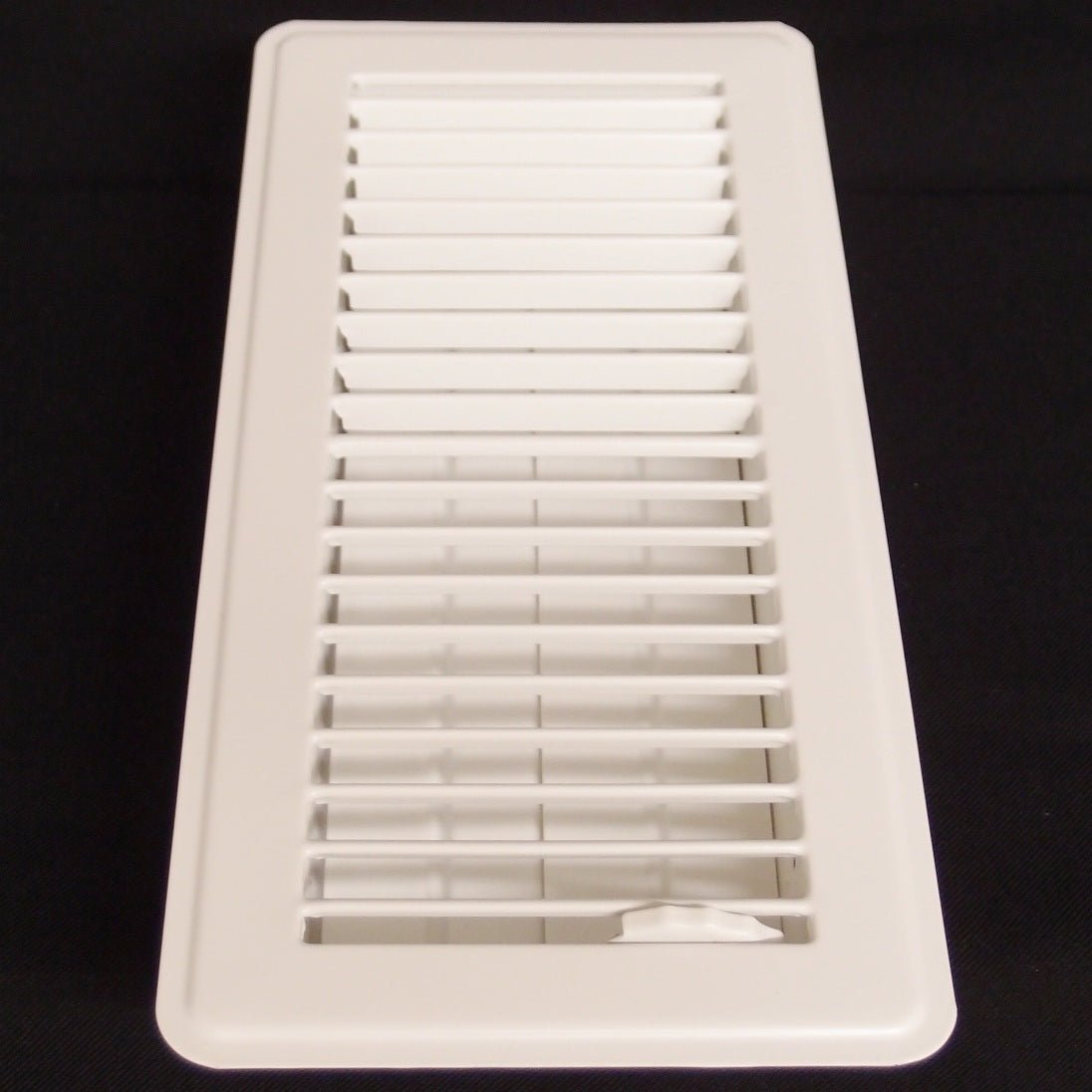 6" X 12" Floor Register with Louvered Design - Fixed Blades Return Supply Air Grill - with Damper & Lever - White - HVAC PremiumFR612 White HP