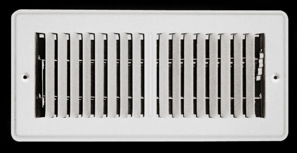 6" X 12" Mobile Home RV Floor Register Vent Grille with Back Dampers - Fixed Blades - 2 way Deflection - White - HVAC PremiumFR M 612 White