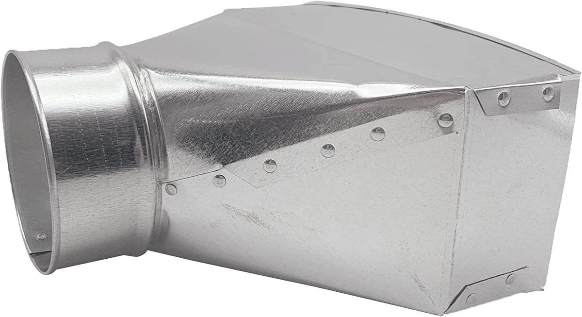 HVAC Premium Galvanized Round Transition | Straight Register Boot | 10&quot; X 6&quot; X 5&quot; Galvanized Sheet Metal Straight Floor Boot is Compatible with Duct 10&quot;