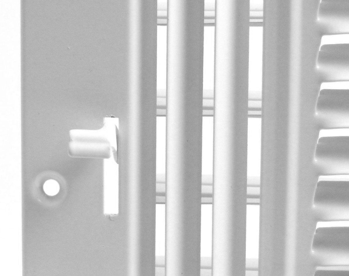 8" X 6" 2 - Way Air Supply Grille – Steel HVAC Vent Cover with Damper, Wall/Ceiling Register, White - HVAC PremiumMFSCR86W2