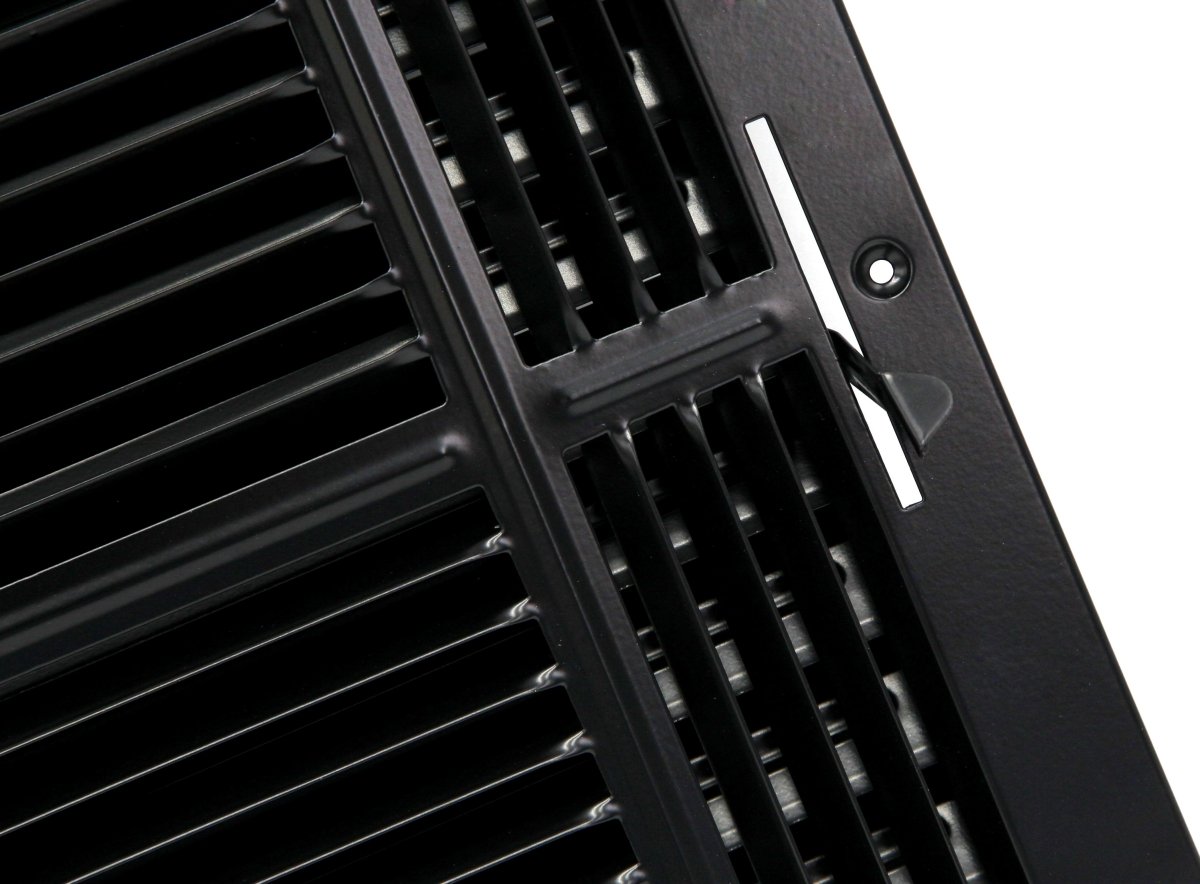 8" X 8" 4 - Way Air Supply Grille – Steel HVAC Vent Cover with Damper, Wall/Ceiling Register, Black - HVAC PremiumG884 Black HP