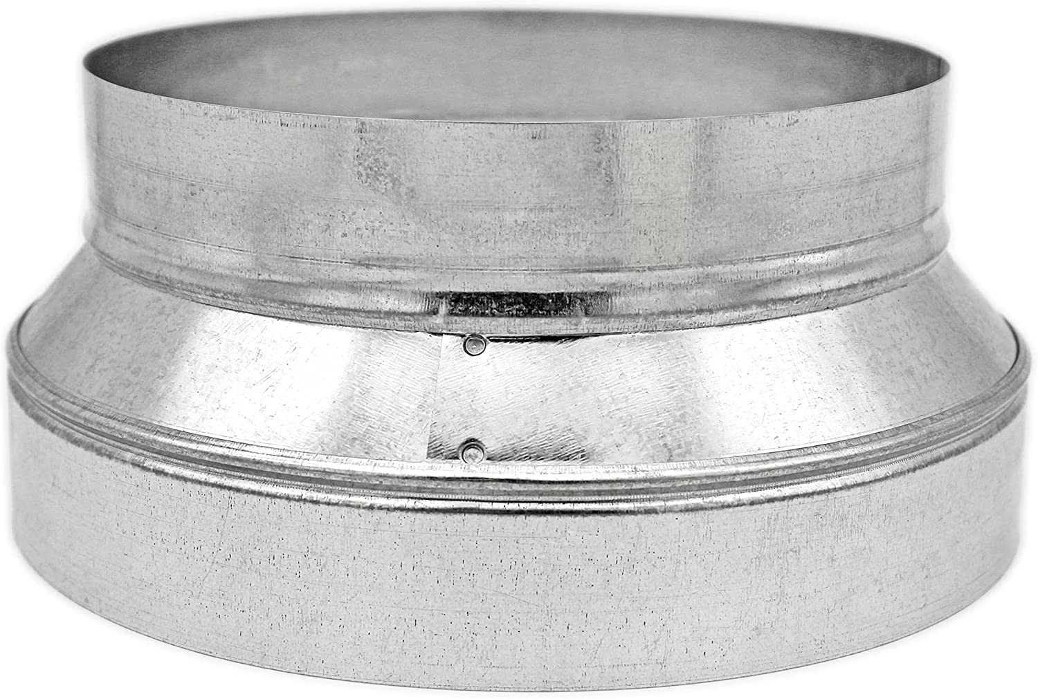 HVAC Premium Round Metal Pipe Reducer & Increaser | 12" to 8" HVAC Duct Reducer or Increaser 26g Gauge | Galvanized Sheet Metal Ducting Connector is Compatible with Duct 8"