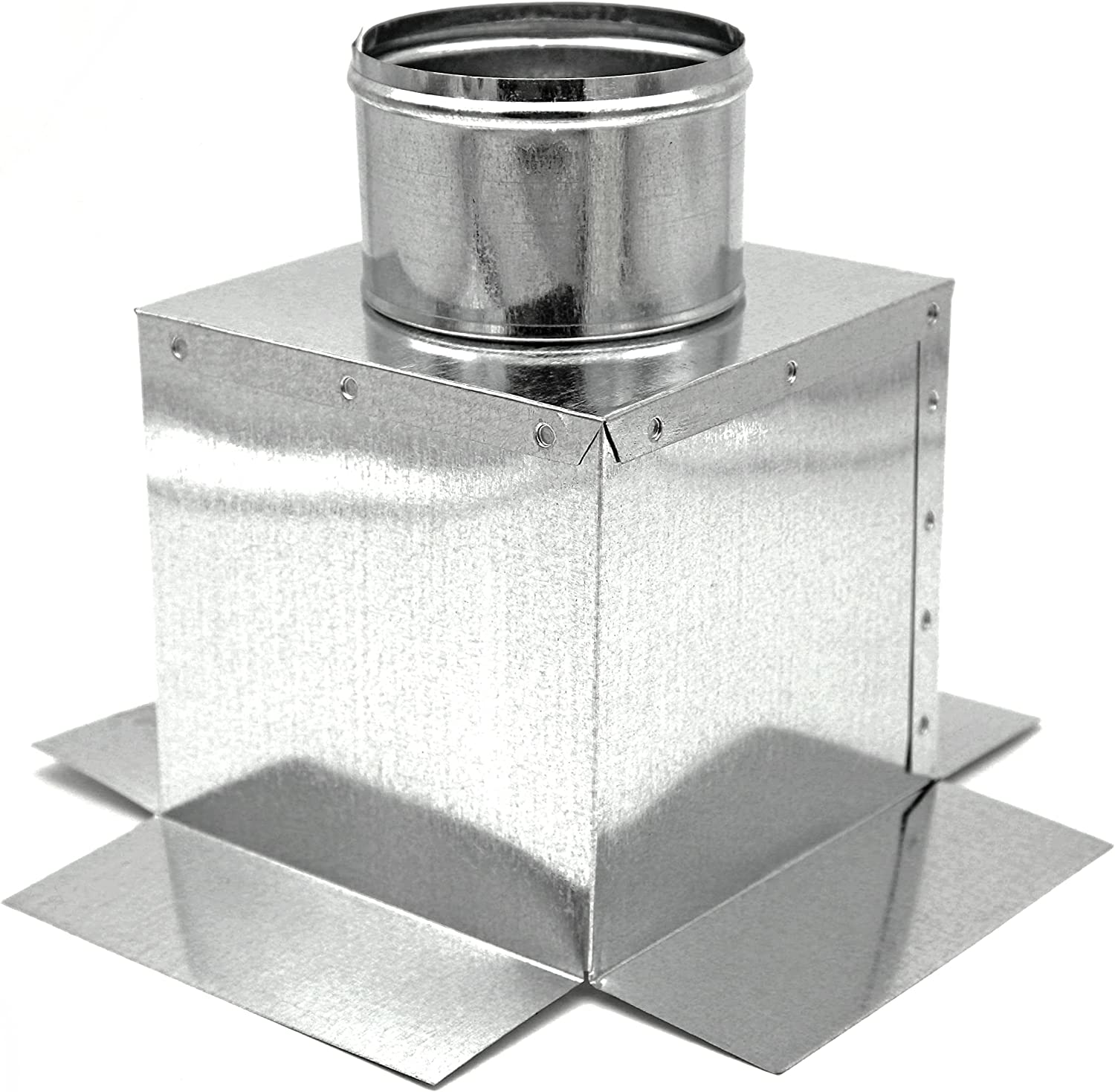 HVAC Plenum Ceiling Box | Top Ceiling Box | 8" X 8" X 8" Galvanized Steel Metal Ceiling Box is Compatible with Duct 8"