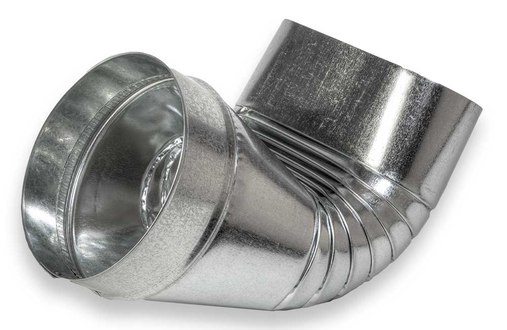 HVAC Premium Round to Oval Elbow Boot | Galvanized Sheet Metal Oval to Round 90-Degree Boot | 5&quot; Oval to Round Elbow Fitting is Compatible with Duct 5&quot;