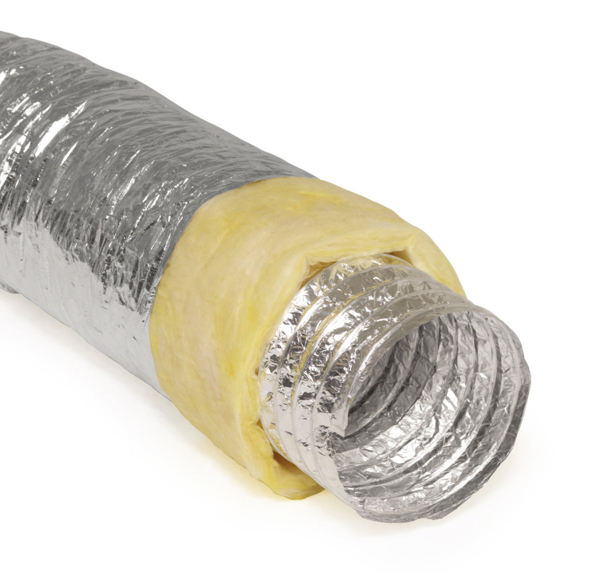 10&quot; Inch Aluminum Hose Flexible Insulated R-4.2 Air Duct Pipe for Rigid HVAC Flex Ductwork Insulation - 25&#39; Feet Long