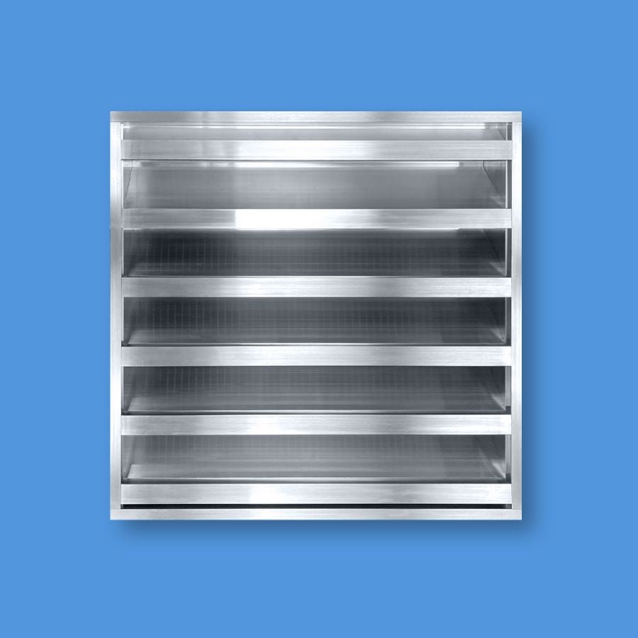 4" Drainable Stationary Louver w/ Channel Frame - HVAC Premium