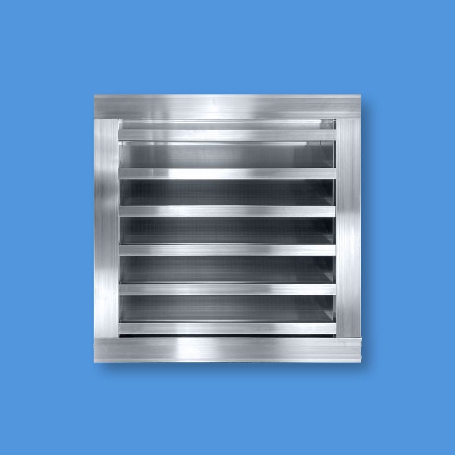 4" Drainable Stationary Louver w/ Flange Frame - HVAC Premium