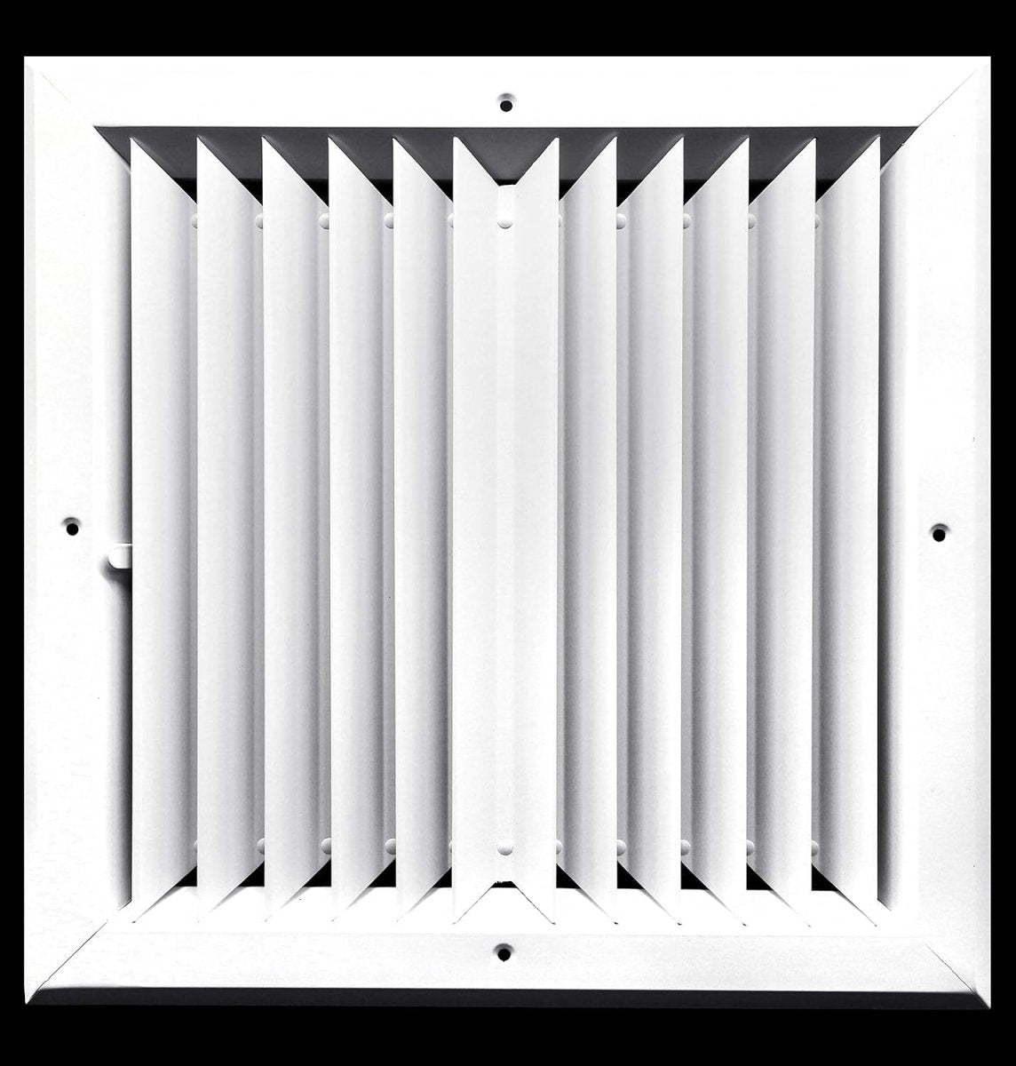 10" x 10" 2 - WAY ALUMINUM BAR CEILING DIFFUSER - Vent Duct Cover - With Opposing Dampers via Lever Control - HVAC PremiumSV10102 FBA