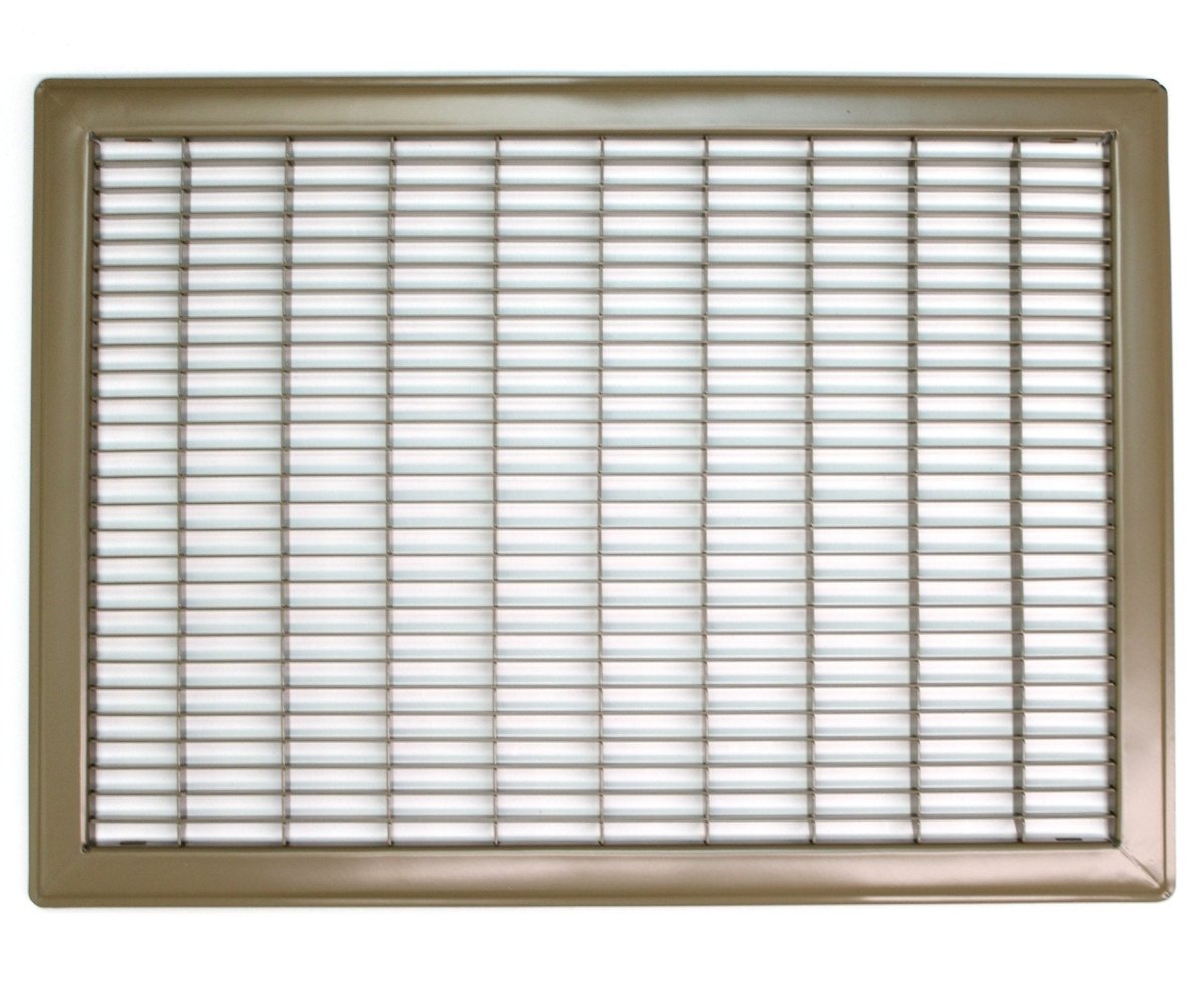 10&quot; X 18&quot; or 18&quot; X 10&quot; Heavy Duty Floor Grille - Fixed Blades Air Grille - Brown [Outer Dimensions: 11.75 X 19.75] - HVAC PremiumFG1018 HP - 1