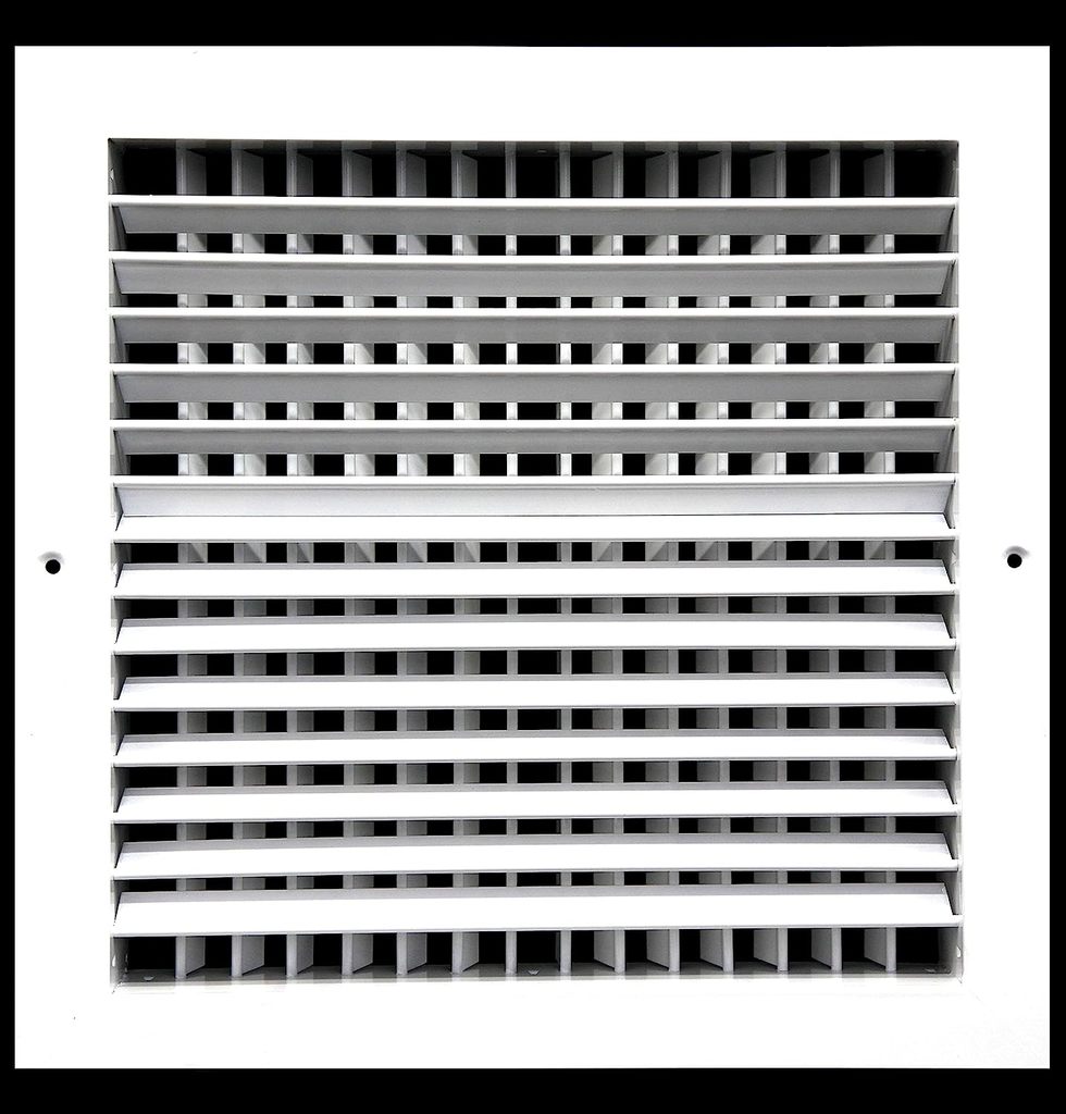 10&quot;W X 10&quot;H [Duct Opening] Aluminum Double Deflection Adjustable Air Supply HVAC Diffuser - [Outer Dimensions: 11.6&quot;W X 11.6&quot;H] - HVAC PremiumDDAG - A - 1010