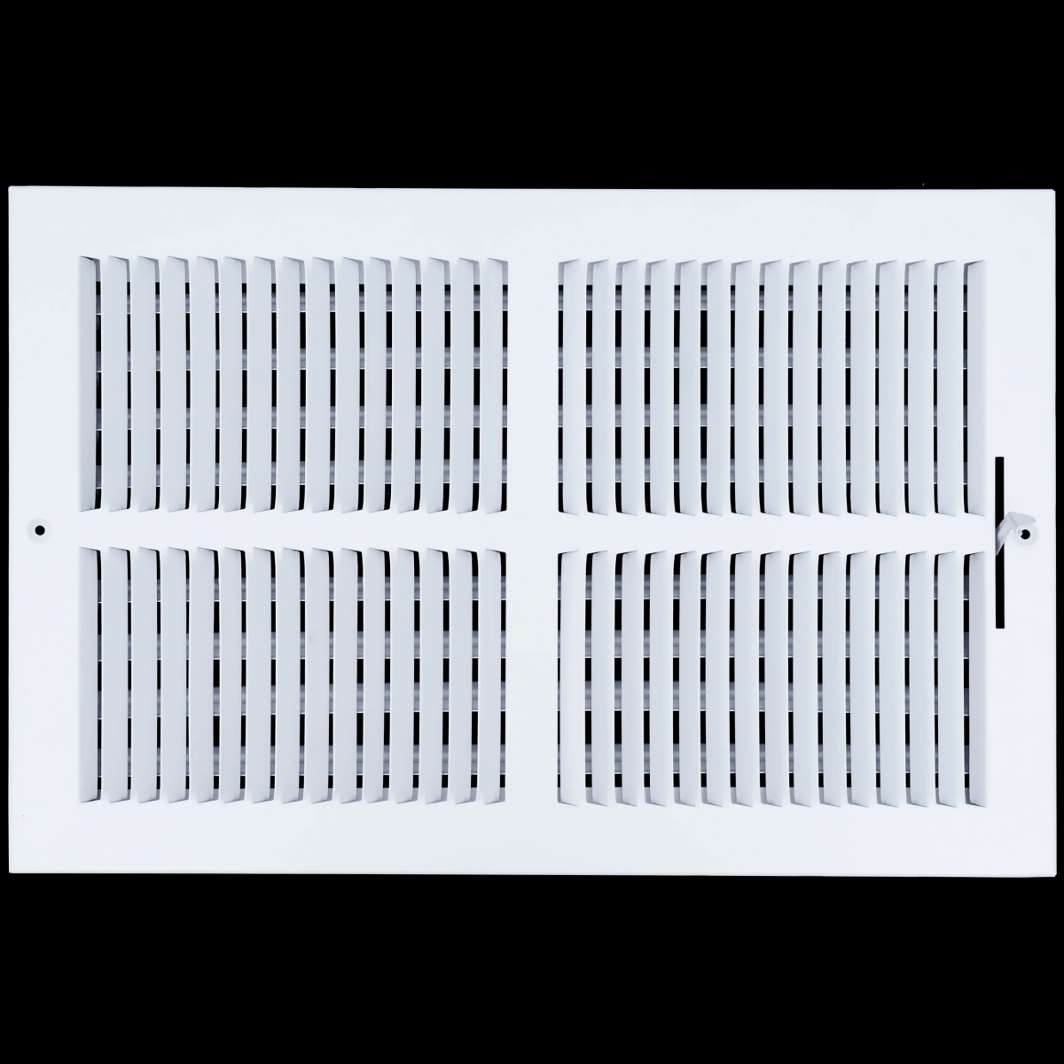 12" X 10" 2 - Way Air Supply Grille – Steel HVAC Vent Cover with Damper, Wall/Ceiling Register, White - HVAC PremiumG1210W2V HP