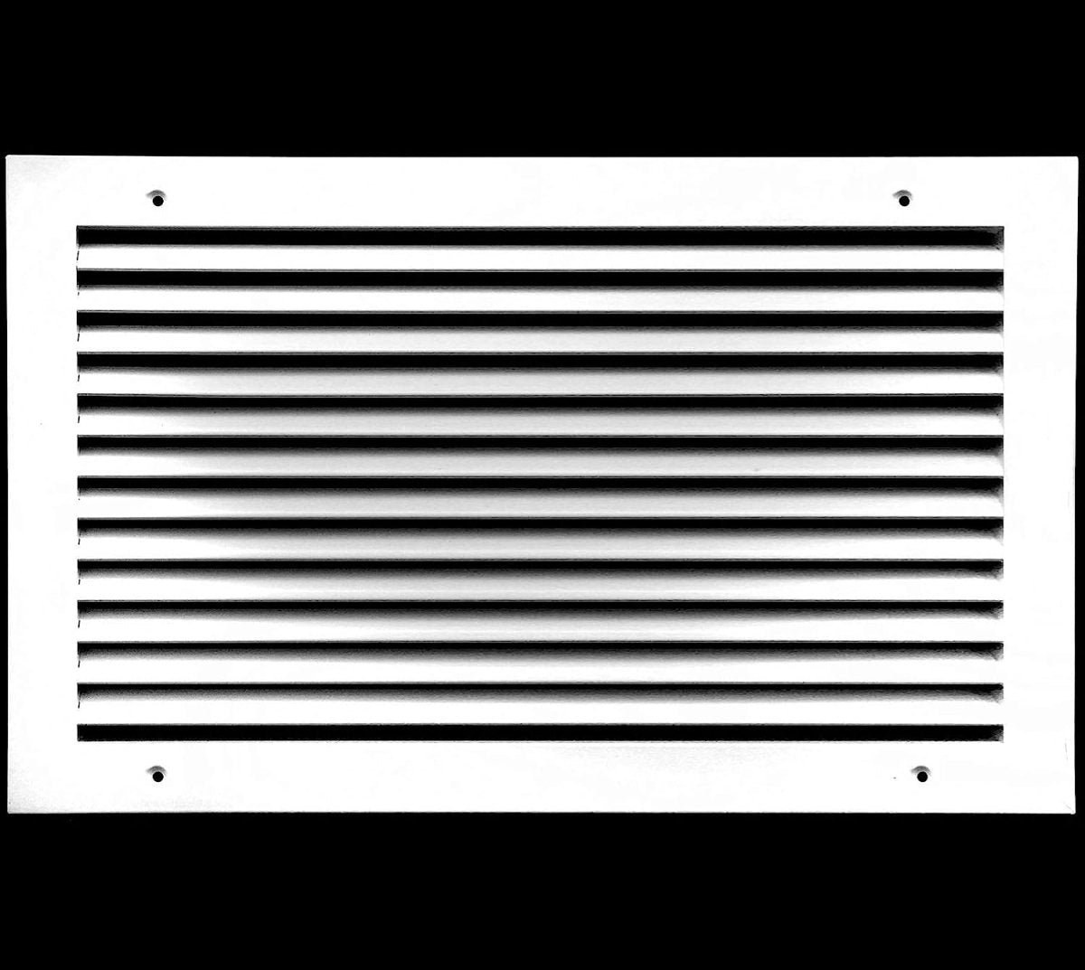 12"W X 10"H [Duct Opening] ALUMINUM RETURN GRILLE - EASY AIR FLOW - LINEAR BAR GRILLES [OUTER DIMENSIONS: 13.875"W X 11.875"H] - HVAC PremiumRG1210AL