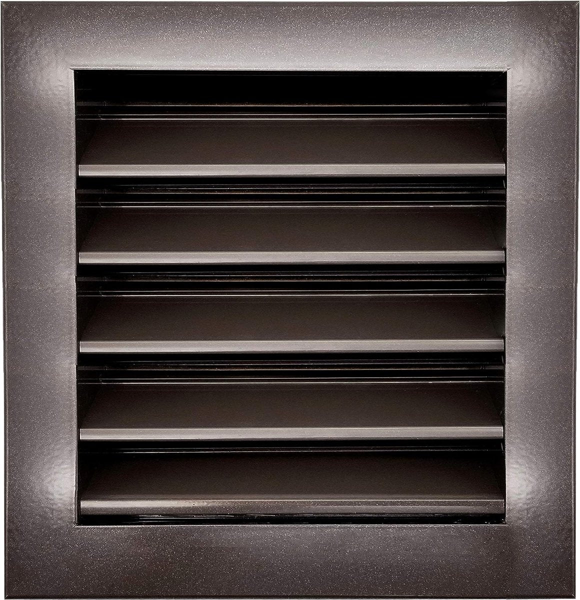 12"w X 12"h Aluminum Exterior Gable Louver Vent for Walls & Crawlspace - Weather - Resistant Air Grille with Screen Mesh - Brown [Outer Dimensions 13.75"w x 13.75"h] - HVAC PremiumLO1212 BR