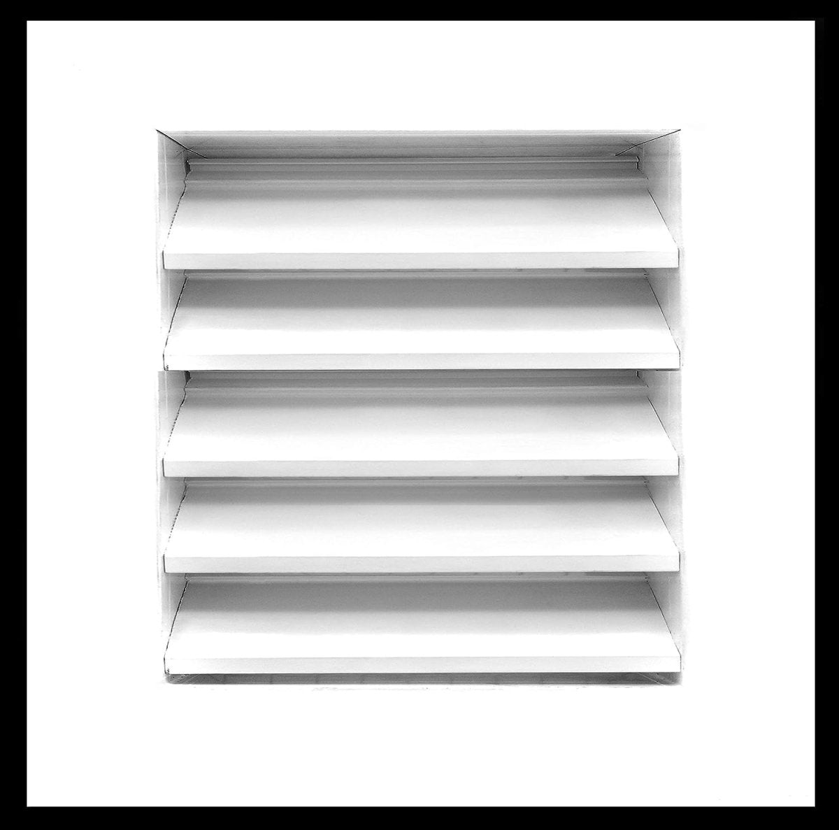 12"w X 12"h Aluminum Exterior Gable Louver Vent for Walls & Crawlspace - Weather - Resistant Air Grille with Screen Mesh - White [Outer Dimensions 13.75"w x 13.75"h] - HVAC PremiumLO1212 WT