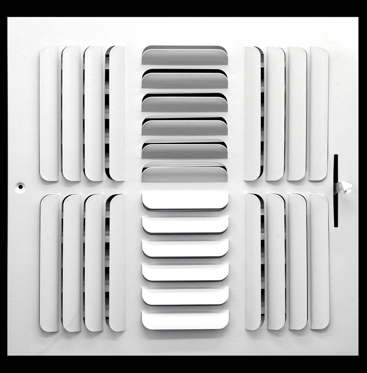 12"w X 12"h [Duct Opening] 4 - Way Fixed Curved Blade Air Supply Diffuser Register Vent Cover Grille [Outer Dimensions: 13.75"W X 13.75"H] - HVAC PremiumMFCSCR1212W4