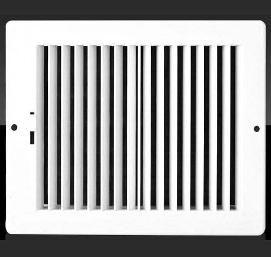12"W X 6"H [Duct Opening] Never Rust Plastic 2 - Way - Vertical Air Supply Register - HVAC Vent Duct Grille - Off White [Outer Dimensions: 13.75"W X 7.75"H] - HVAC PremiumPL126W2