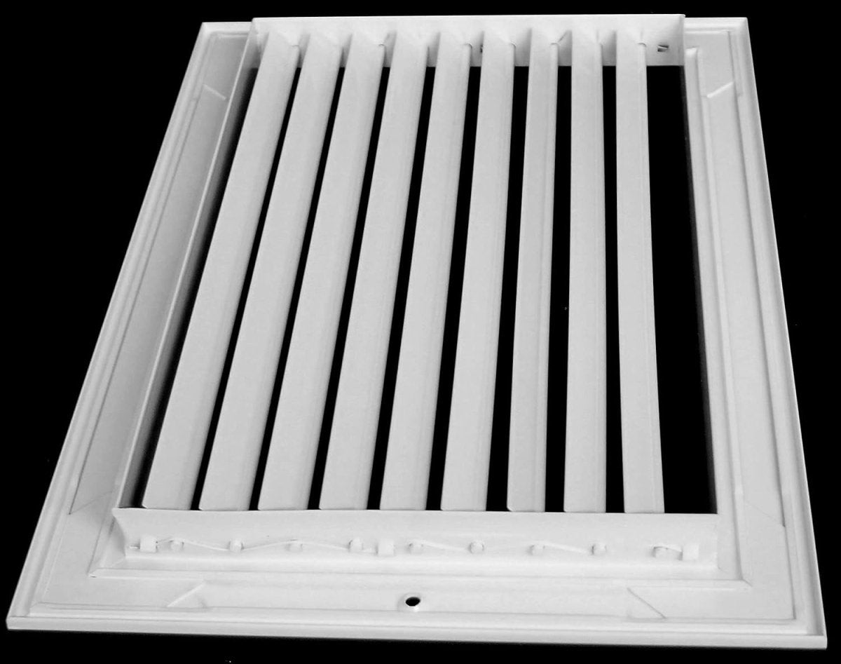 12&quot;w X 8&quot;h Aluminum Adjustable Return/Supply HVAC Air Grille - Full Control Horizontal Airflow Direction - HVAC PremiumRGADJ - 128 - HP