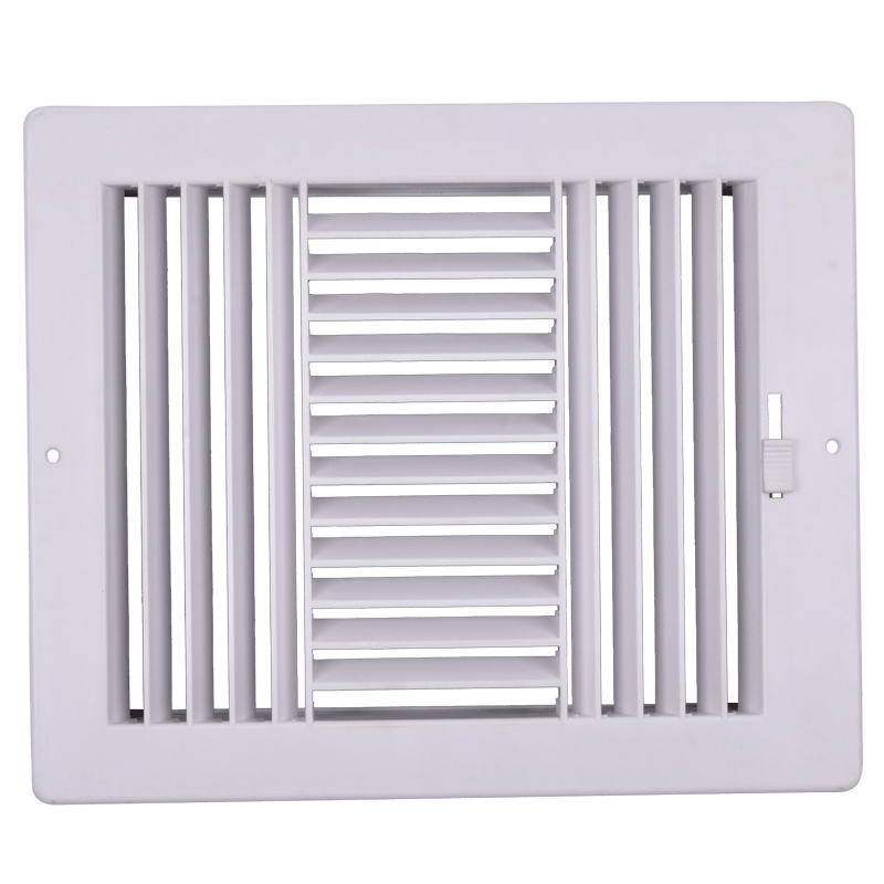 12"W X 8"H [Duct Opening] Never Rust Plastic 3 - Way - Vertical Air Supply Register - HVAC Vent Duct Grille - Off White [Outer Dimensions: 13.75"W X 9.75"H] - HVAC PremiumPL128W3